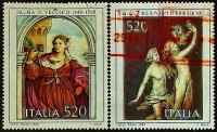 Набор почтовых марок (2 шт.). "Итальянское искусство (VII)". 1980 год, Италия.