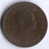Монета 1 пенни. 1958 год, Гана.