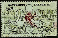 Почтовая марка. "Зимние Олимпийские игры, Саппоро`1972". 1972 год, Франция.