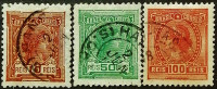 Набор почтовых марок (3 шт.). "Аллегория Республики". 1918 год, Бразилия.