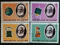 Набор почтовых марок  (4 шт.). "100-летие телефона". 1976 год, Гвинея.