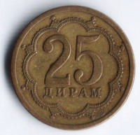 25 дирам. 2006 год, Таджикистан. Немагнитная.