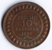 10 сантимов. 1891 год, Тунис (протекторат Франции).