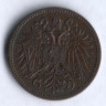 Монета 2 геллера. 1898 год, Австро-Венгрия.