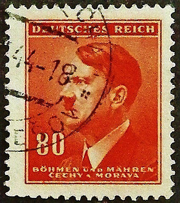 Почтовая марка (80 h.). "Адольф Гитлер". 1942 год, Богемия и Моравия.