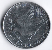 Монета 100 лир. 1977 год, Ватикан.