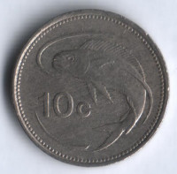 Монета 10 центов. 1986 год, Мальта.