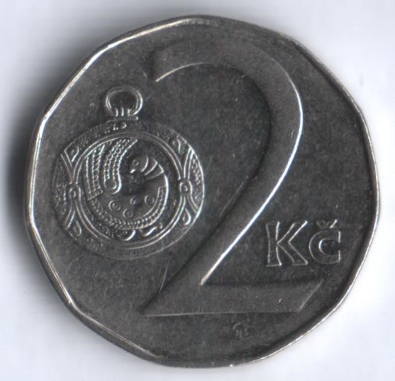 2 кроны. 1995 год, Чехия.