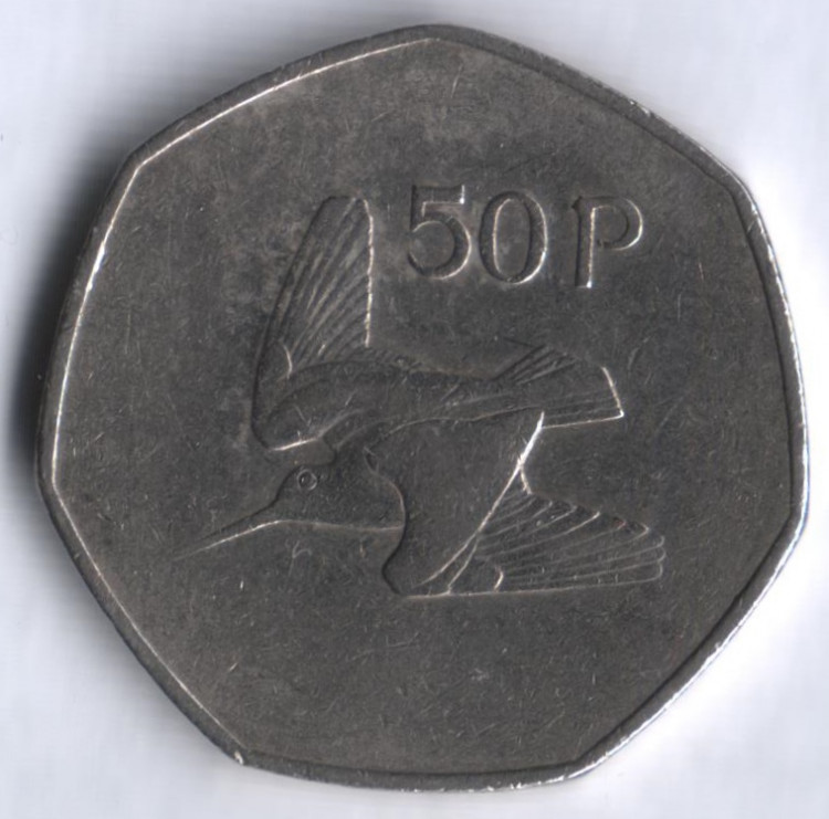 Монета 50 пенсов. 1979 год, Ирландия.