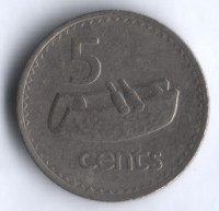 5 центов. 1976 год, Фиджи.