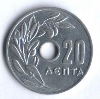 Монета 20 лепта. 1959 год, Греция.