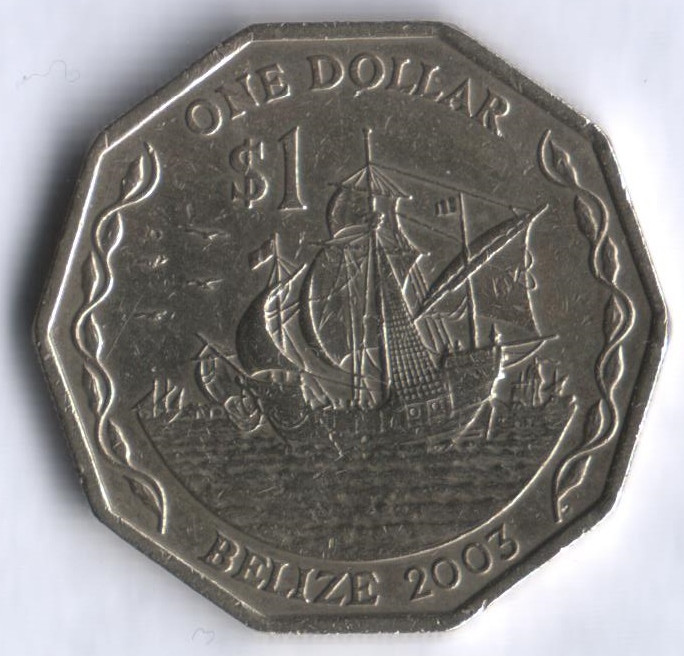 Монета 1 доллар. 2003 год, Белиз.