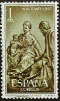 Почтовая марка. «Рождество», Педро де Мена. 1962 год, Испания.