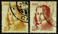 Набор марок (2 шт.). "Диего Порталес (1793-1837)". 1975-1976 годы, Чили.