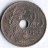 Монета 25 сантимов. 1929 год, Бельгия (Belgique).