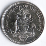 Монета 25 центов. 2005 год, Багамские острова.