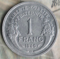 Монета 1 франк. 1949(B) год, Франция.