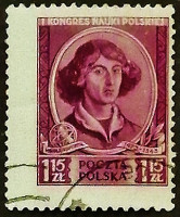 Почтовая марка. "Николай Коперник". 1951 год, Польша.