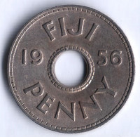 Монета 1 пенни. 1956 год, Фиджи.