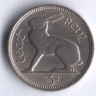 Монета 3 пенса. 1953 год, Ирландия.