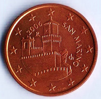 Монета 5 центов. 2006 год, Сан-Марино.