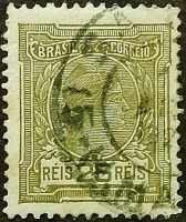 Почтовая марка (25 r.). "Аллегория Республики". 1919 год, Бразилия.