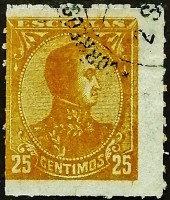 Фискальная марка (25 c .). "Симон Боливар". 1888 год, Венесуэла.