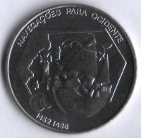 Монета 200 эскудо. 1991 год, Португалия. Продвижение на Запад.