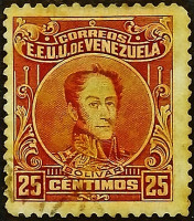 Почтовая марка (25 c.). "Симон Боливар". 1928 год, Венесуэла.