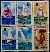 Набор почтовых марок (6 шт.). "Международная выставка почтовых марок RICCIONE '92". 1992 год, КНДР.