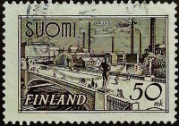 Почтовая марка. "Мост Тампере". 1942 год, Финляндия.