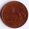 Монета 2 пфеннига. 1851(B) год, Брауншвейг-Вольфенбюттель.