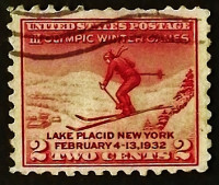 Почтовая марка. "Зимние Олимпийские Игры, Лэйк Плэсид-1932". 1932 год, США.