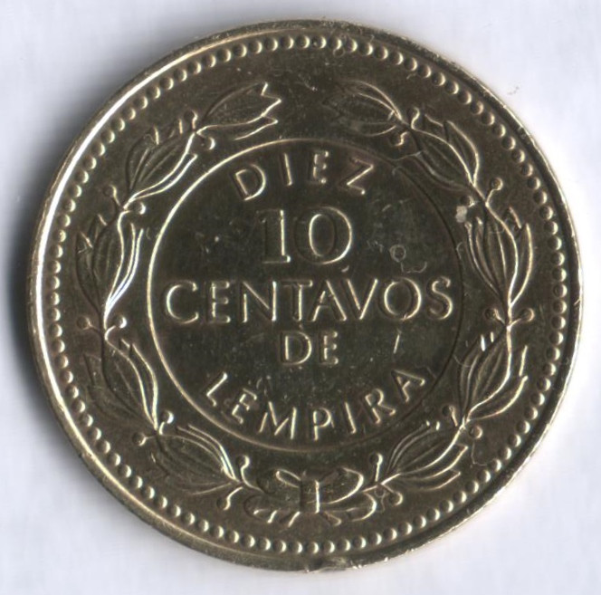 Монета 10 сентаво. 2002 год, Гондурас.