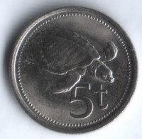 Монета 5 тойа. 1987 год, Папуа-Новая Гвинея.