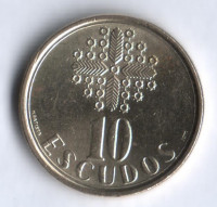 Монета 10 эскудо. 1990 год, Португалия. 