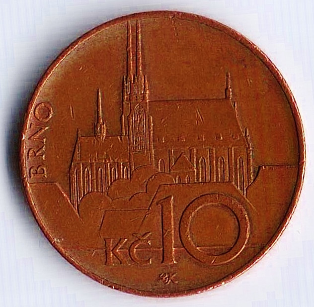 Монета 10 крон. 2014 год, Чехия.