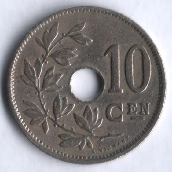 Монета 10 сантимов. 1929 год, Бельгия (Belgie).