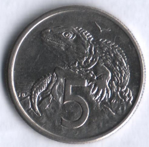 Монета 5 центов. 1982 год, Новая Зеландия.