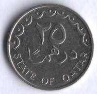 Монета 25 дирхемов. 1981 год, Катар.