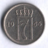 Монета 10 эре. 1956 год, Норвегия.