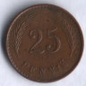 25 пенни. 1942 год, Финляндия.