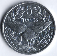 Монета 5 франков. 2017 год, Новая Каледония.