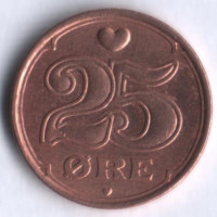Монета 25 эре. 2003 год, Дания.