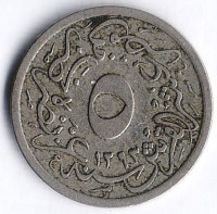 Монета 5/10 кирша. 1900(١۲٩٣/۲٥) год, Египет.