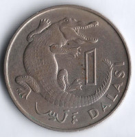 Монета 1 даласи. 1971 год, Гамбия.