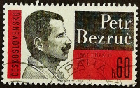 Почтовая марка. "100 лет со дня рождения Петра Безруча". 1967 год, Чехословакия.
