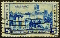 Почтовая марка. "Военная академия США, Вест-Пойнт". 1937 год, США.