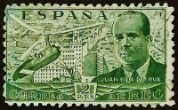 Почтовая марка. "Хуан де ла Сьерва". 1942 год, Испания.