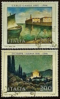 Набор почтовых марок (2 шт.). "Итальянское искусство (VIII)". 1981 год, Италия.